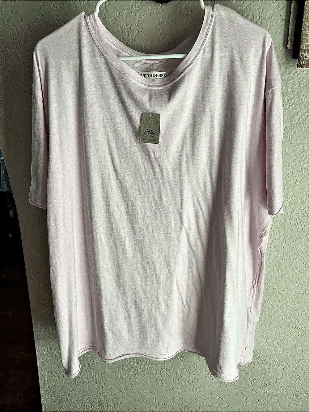Free People We The Free Perfect Oversize Cotton T-Shirt Pink Large
